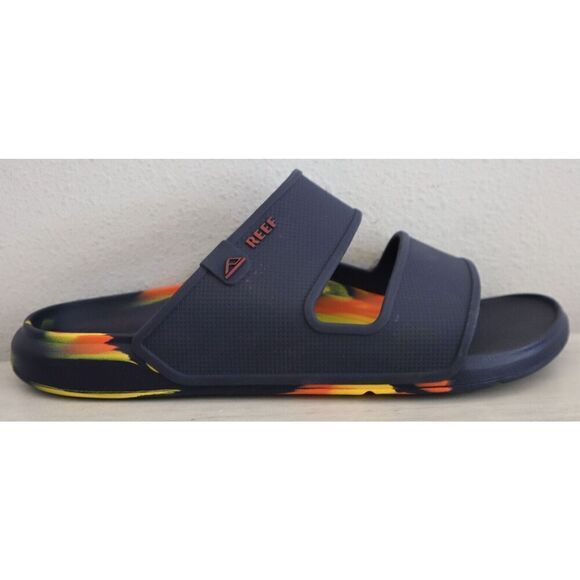 Reef Men's Sz 13 Navy Sunset Oasis Double Up Water Friendly Sandal Slides - Picture 7 of 9